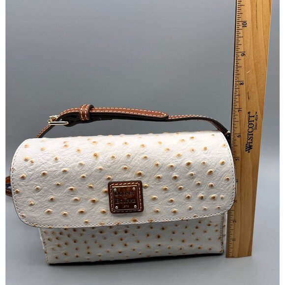 Dooney & Bourke Rena Bone Ostrich Embossed Leather Crossbody BOSTR1297BOKR New - Picture 13 of 15